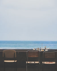 The seats beside the sea