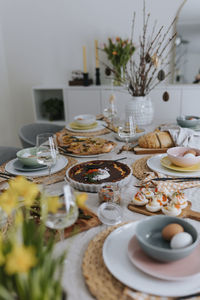 Table set for easter meal