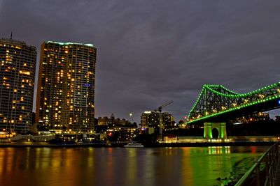 Illuminated city at night