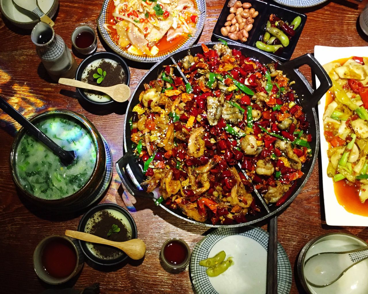 indoors, food and drink, food, table, freshness, plate, still life, ready-to-eat, high angle view, healthy eating, bowl, variation, serving size, salad, meal, directly above, fork, vegetable, served, indulgence