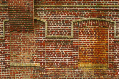 Doomed windows in brick facade, etretat-normandy