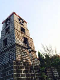 Low angle view of building against clear sky