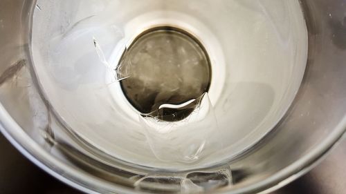 High angle view of coffee in container