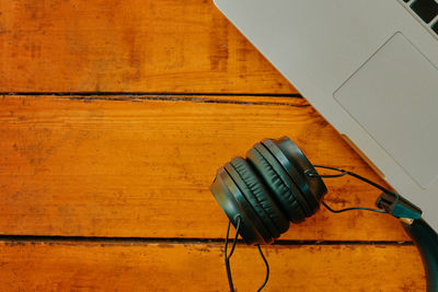Close-up of laptop on table