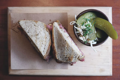 Close-up of served fish in plate