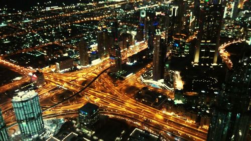 View of city street at night