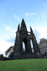 Low angle view of historical building against sky