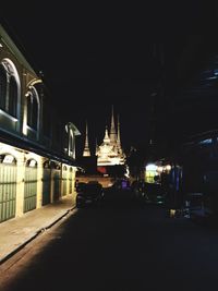 View of illuminated city at night
