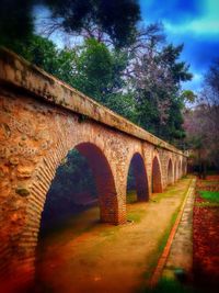 Arch bridge with bridge in background