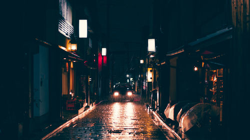 Car on street at night