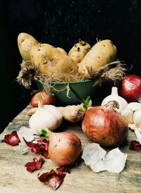 Close-up of food on table