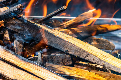 Close-up of firewood