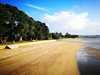 Scenic view of beach against sky