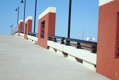 View of buildings against clear sky