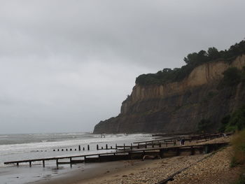 Scenic view of beach against sky