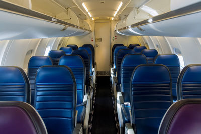 Empty seats in airplane