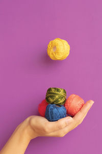 Embroidery threads in different strong colors