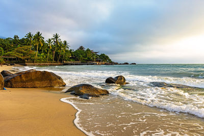 Exotic beach at brazilian ilhabela island in sao paulo north coast