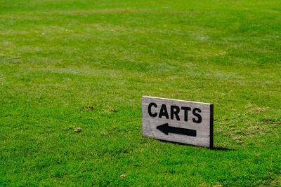 Information sign on field