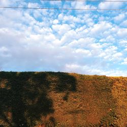 Scenic view of landscape against cloudy sky