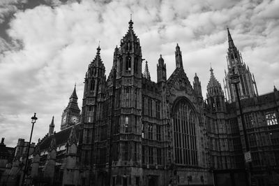 Low angle view of cathedral against cloudy sky