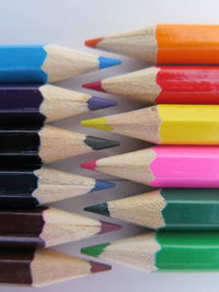 Close-up of multi colored pencils