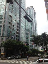 View of city street and buildings