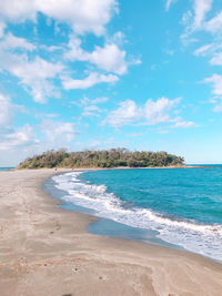 Scenic view of beach against sky