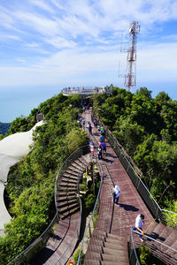 People on bridge in malaysia