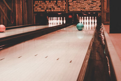 View of bowling ball