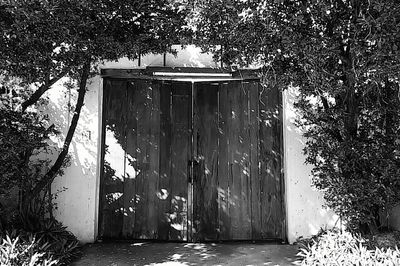 Closed door of building