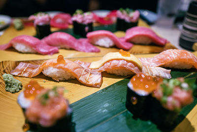 Close-up of food on cutting board