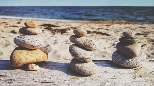 Stack of stones on beach