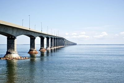 Bridge over sea against sky