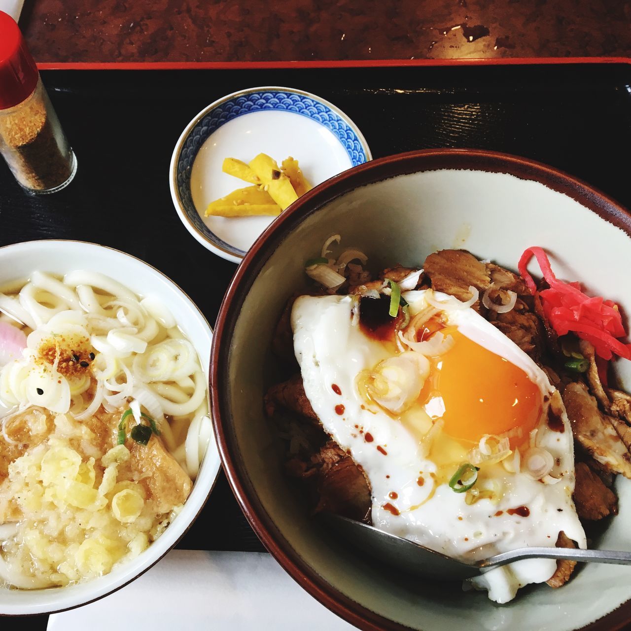 food and drink, ready-to-eat, food, healthy eating, freshness, egg, meal, indoors, table, bowl, wellbeing, serving size, still life, fried egg, plate, no people, directly above, meat, breakfast, fried, egg yolk, sunny side up, crockery, dinner, temptation