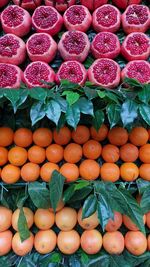 High angle view of fruits for sale at market stall