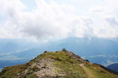 Scenic view of mountains against sky