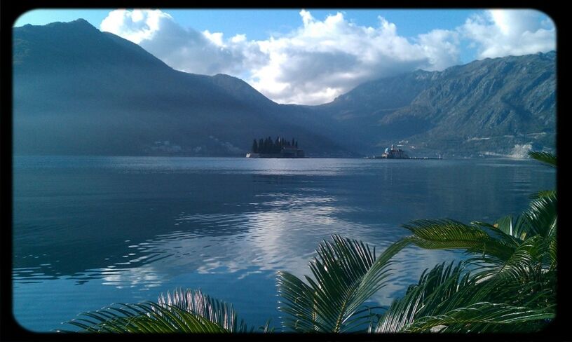 mountain, transfer print, mountain range, water, tranquil scene, scenics, sky, tranquility, lake, beauty in nature, auto post production filter, nature, cloud - sky, cloud, reflection, idyllic, non-urban scene, outdoors, waterfront, day