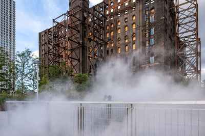 Panoramic shot of building under construction