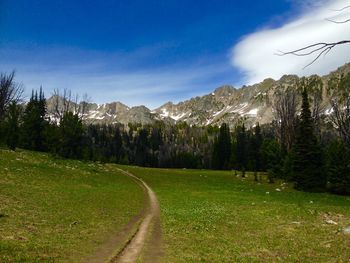 Scenic view of mountains against sky