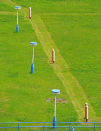 High angle view of golf course