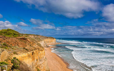 Scenic view of beach against sky