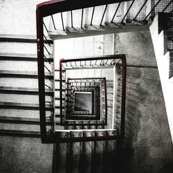 High angle view of staircase
