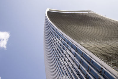 Low angle view of modern building against clear sky