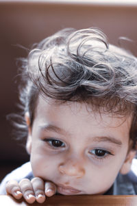 Close-up portrait of cute girl