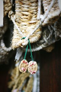 Close-up of japanese decoration hanging outdoors