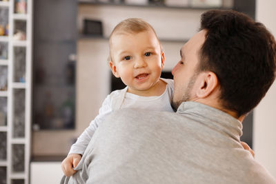 Portrait of father and son