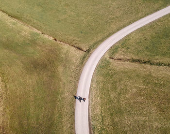 High angle view of agricultural field