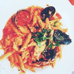 Close-up of pasta in plate