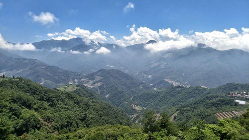 Scenic view of mountains against sky